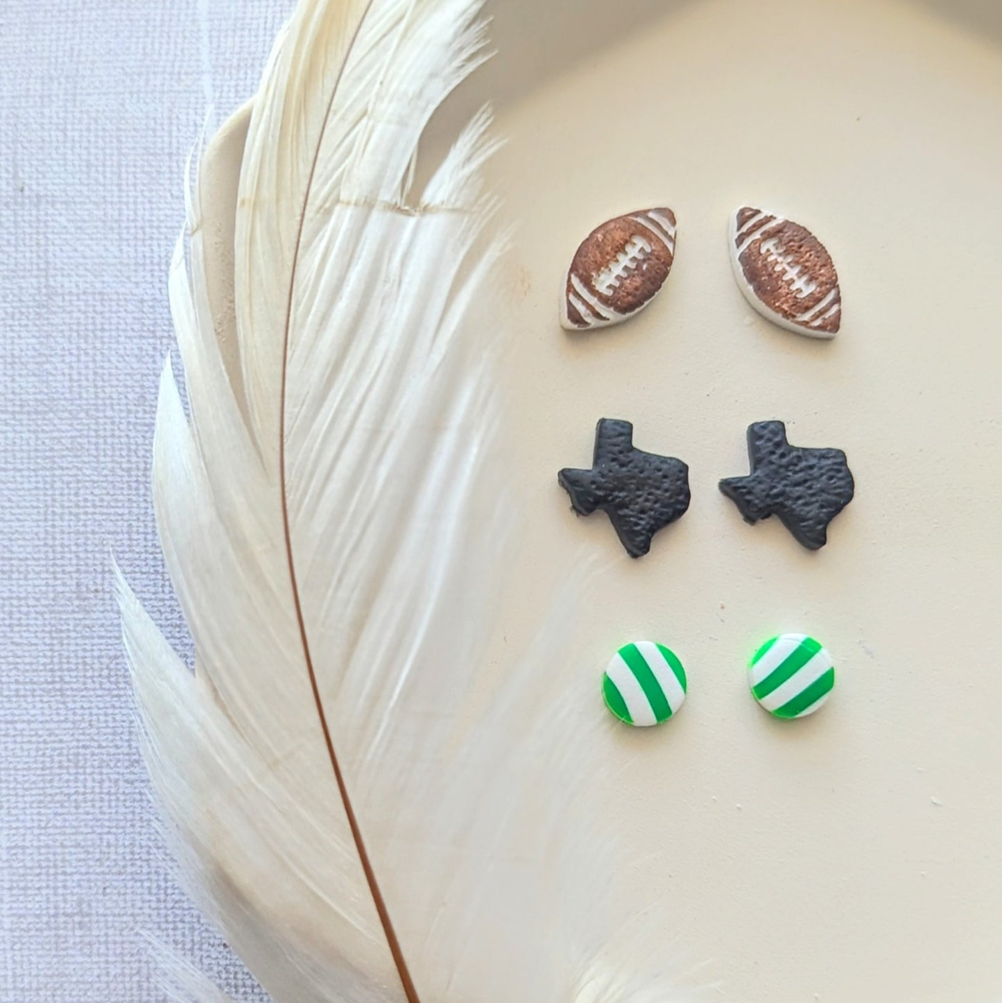 Texas Minimalist Studs / Boho Western earrings / Lightweight Polymer earrings / customizable / Rainbow / Turquoise / GameDay
