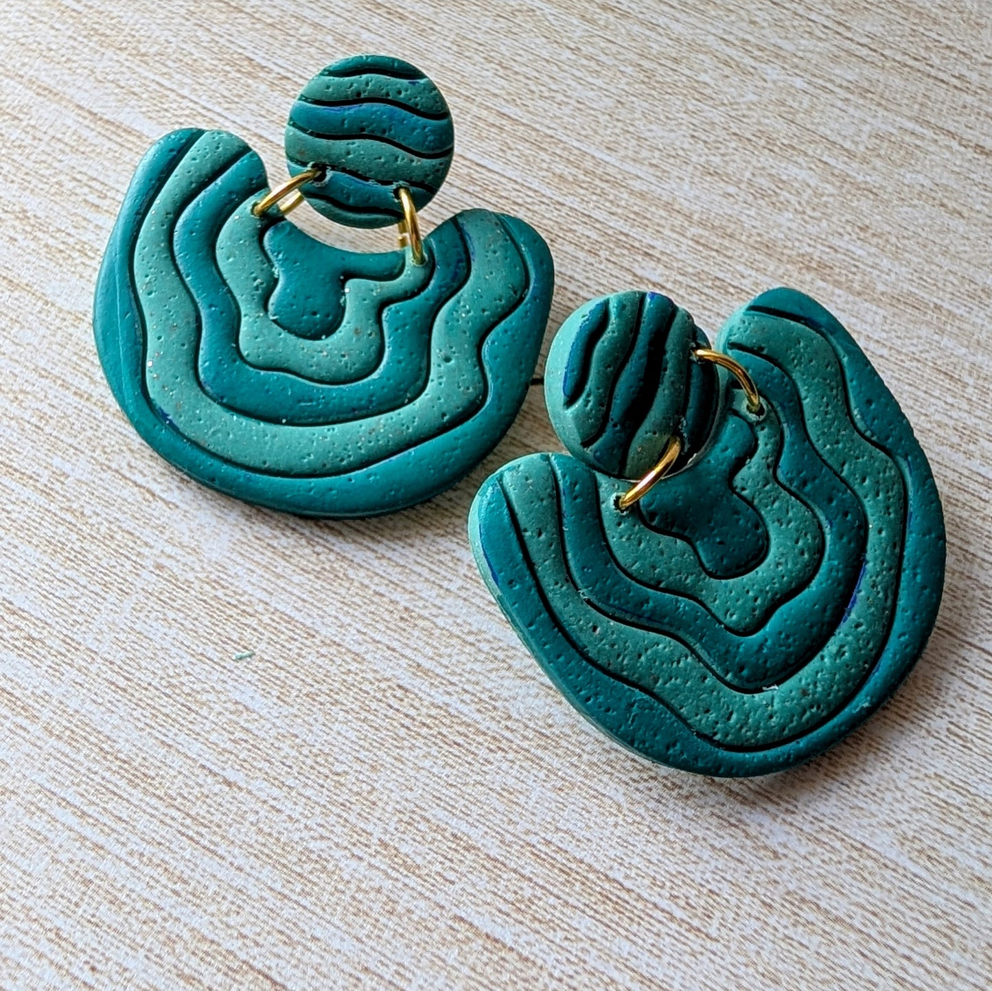 Turquoise Boho Stripe Earrings