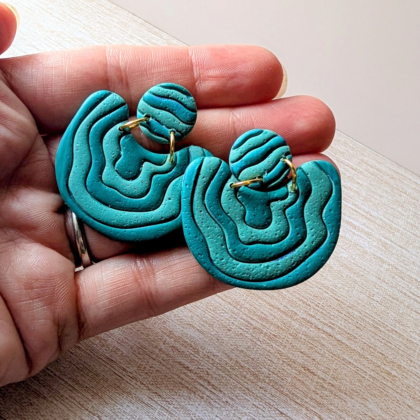 Turquoise Boho Stripe Earrings