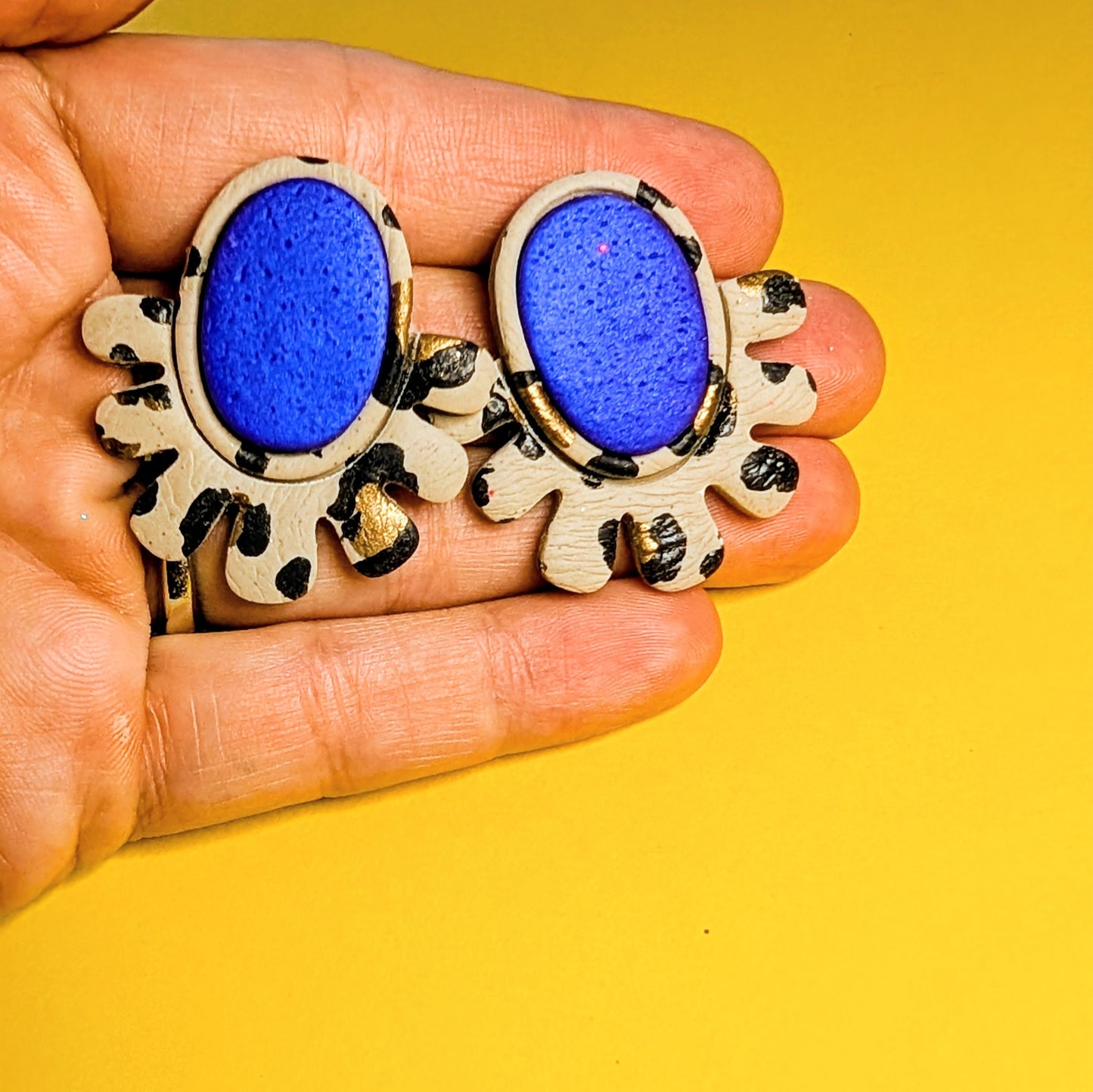 Leopard and royal statement studs