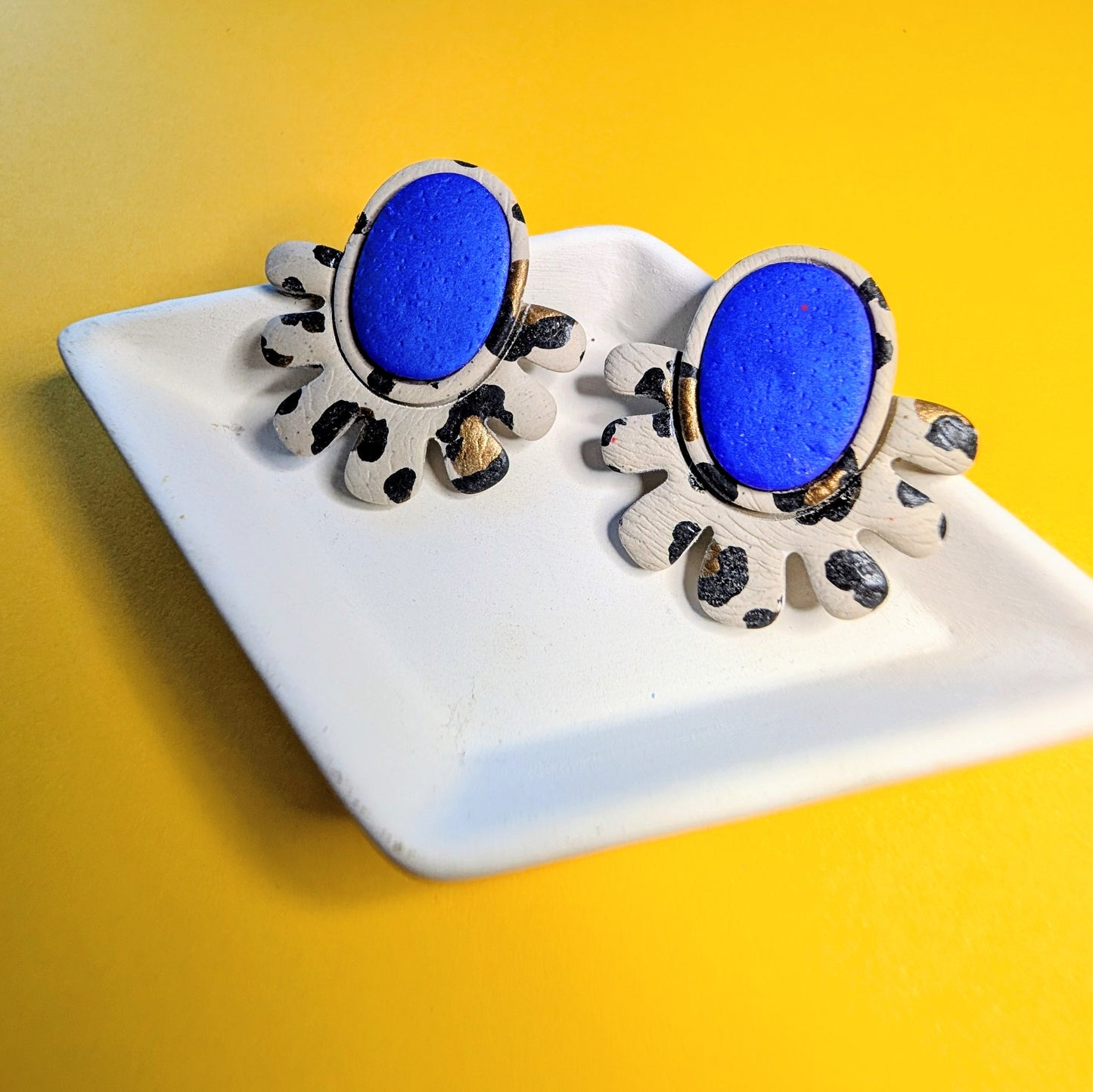 Leopard and royal statement studs