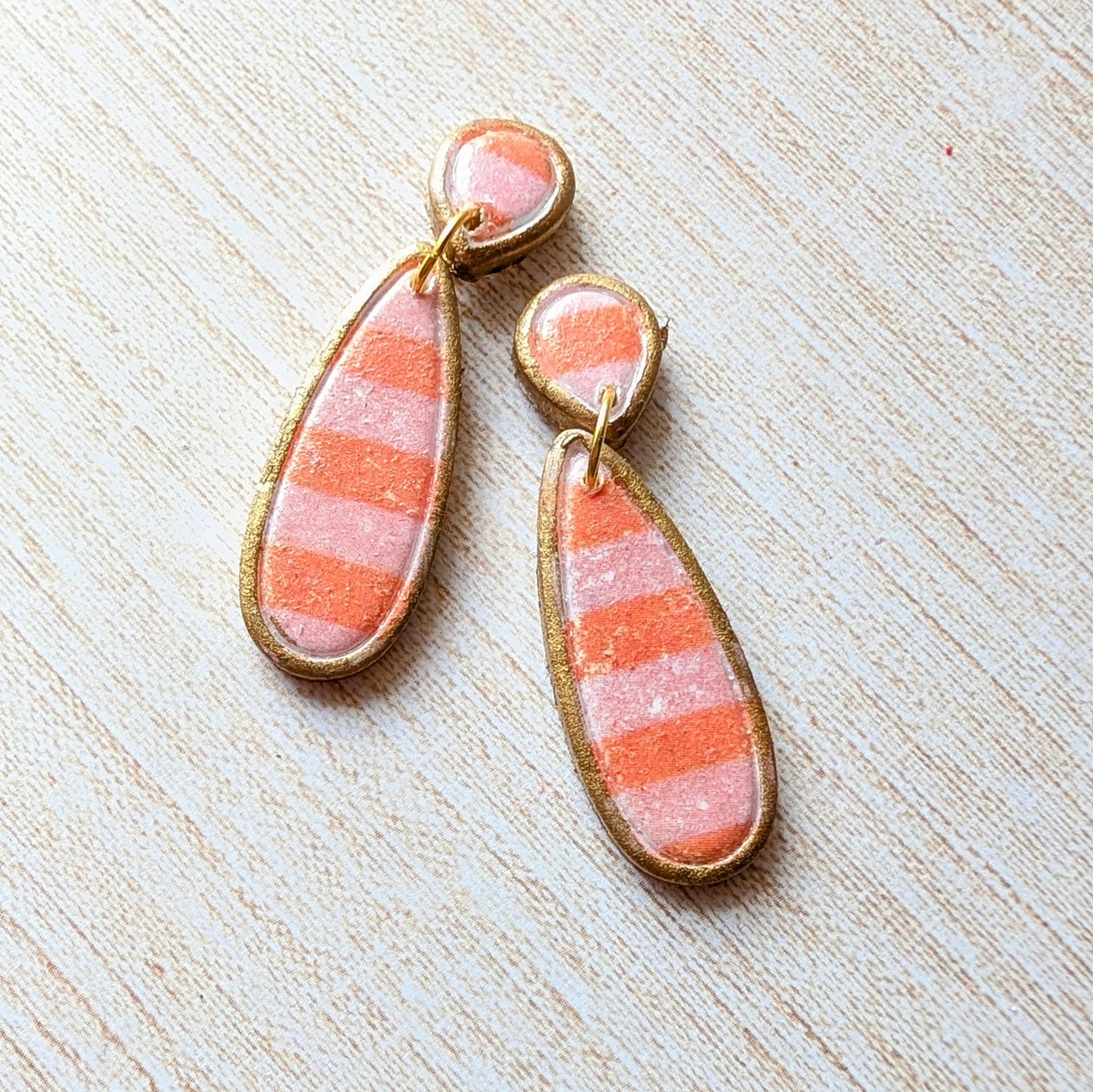 Small Boho Stripe Dangle Earrings