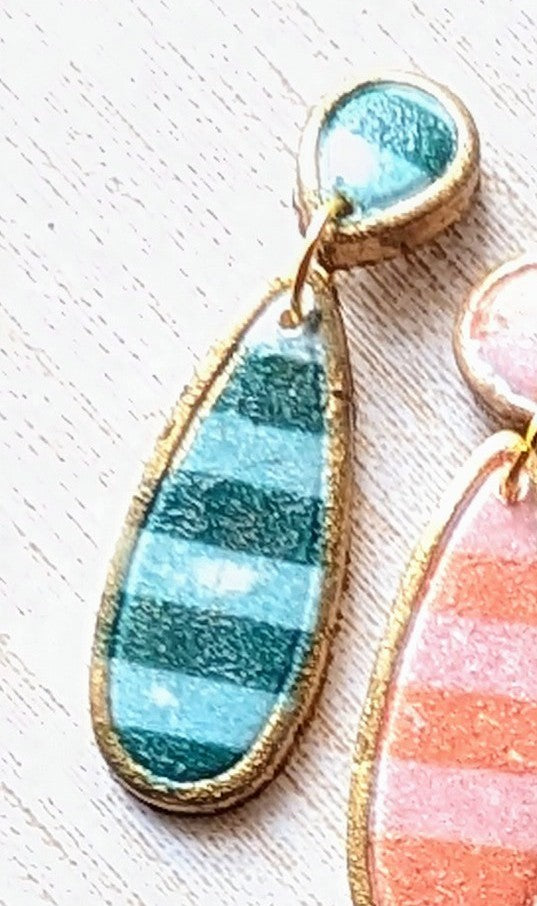 Small Boho Stripe Dangle Earrings