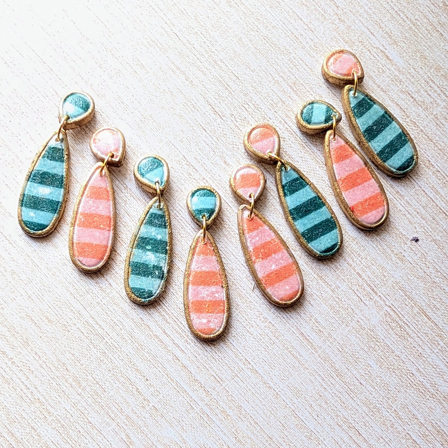 Small Boho Stripe Dangle Earrings