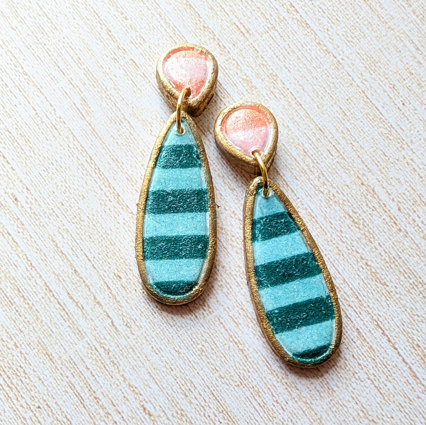 Small Boho Stripe Dangle Earrings