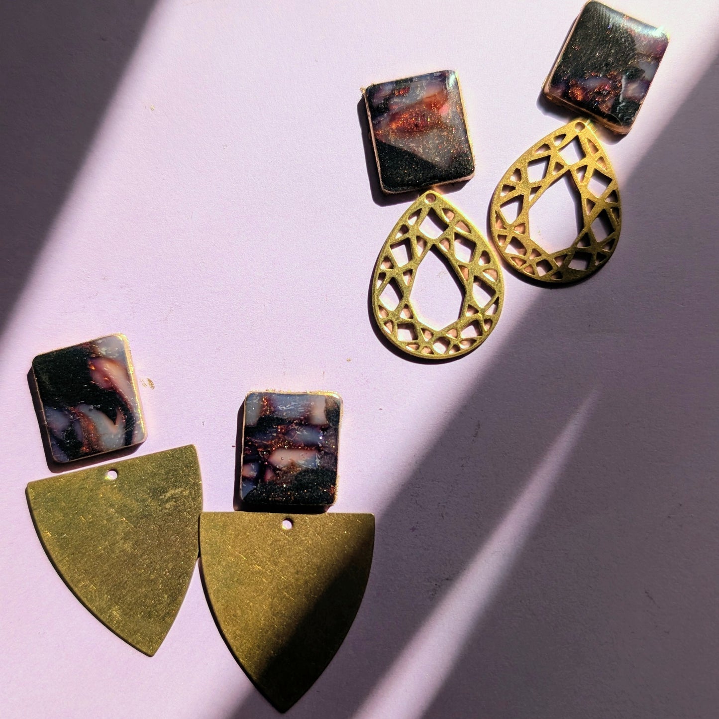 Tortoise Shell and Brass Dangles