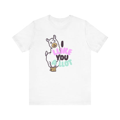 I Llike You A Llot Llama Unisex Jersey Short Sleeve Tee