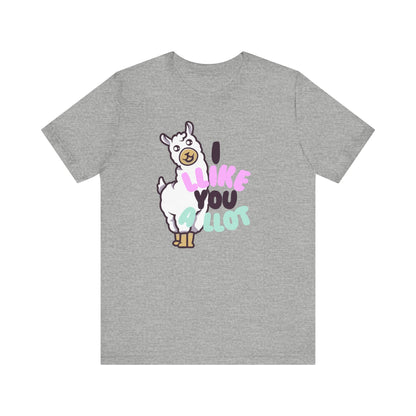 I Llike You A Llot Llama Unisex Jersey Short Sleeve Tee