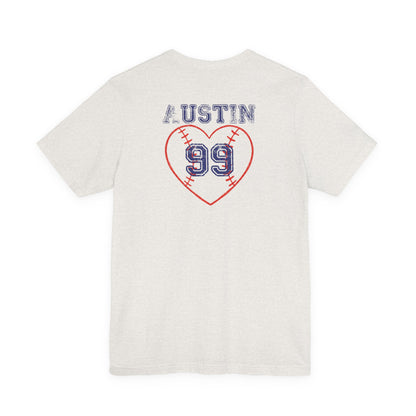 Titans Mom Baseball T-Shirt - Heart Stitch Back Tee for Baseball Moms