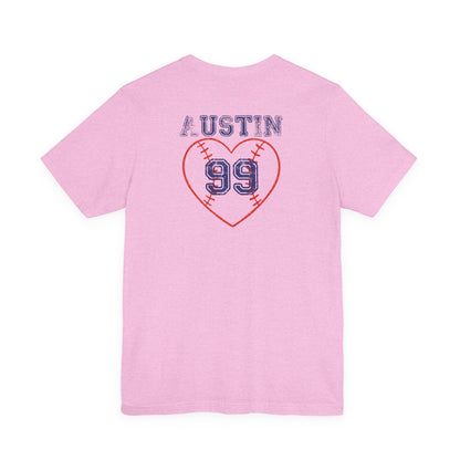 Titans Mom Baseball T-Shirt - Heart Stitch Back Tee for Baseball Moms