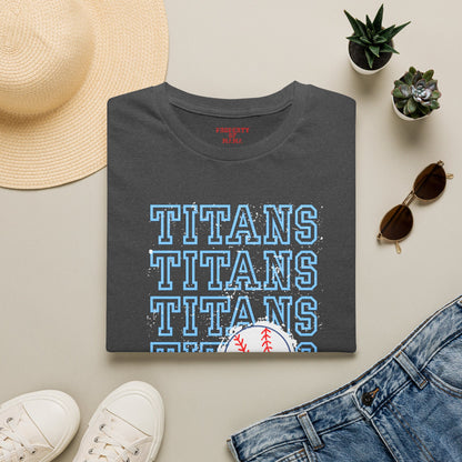Titans Softball Tee — Repeated Logo Graphic Baseball T-Shirt