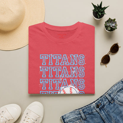 Titans Softball Tee — Repeated Logo Graphic Baseball T-Shirt