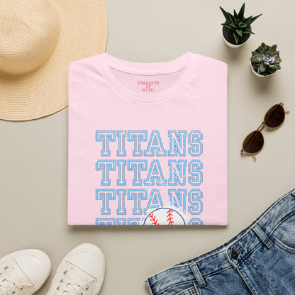 Titans Softball Tee — Repeated Logo Graphic Baseball T-Shirt