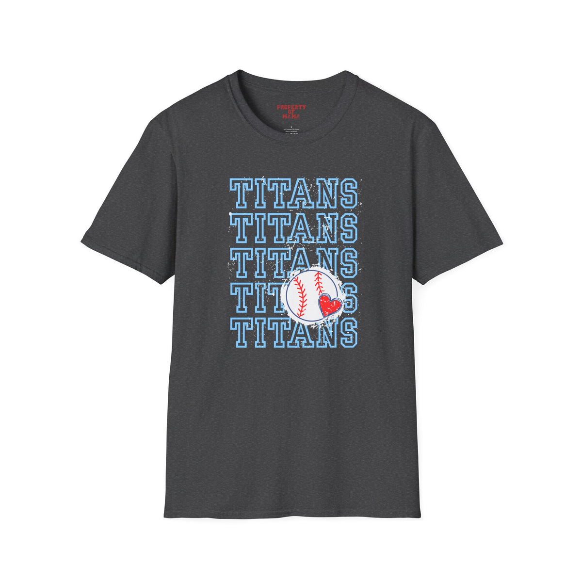 Titans Softball Tee — Repeated Logo Graphic Baseball T-Shirt