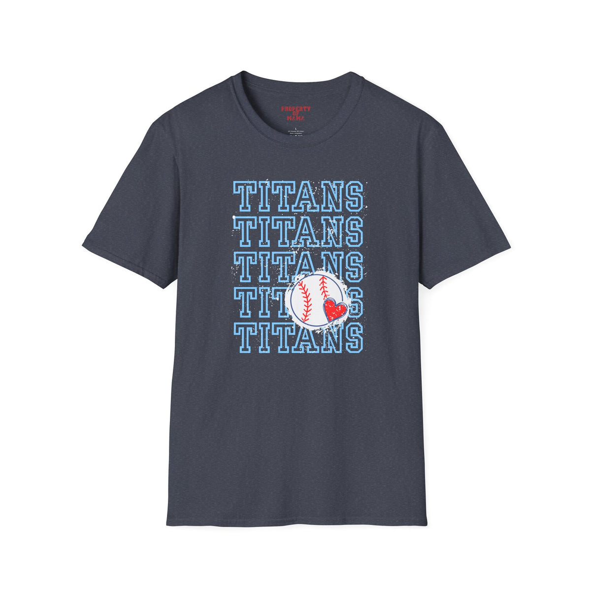 Titans Softball Tee — Repeated Logo Graphic Baseball T-Shirt