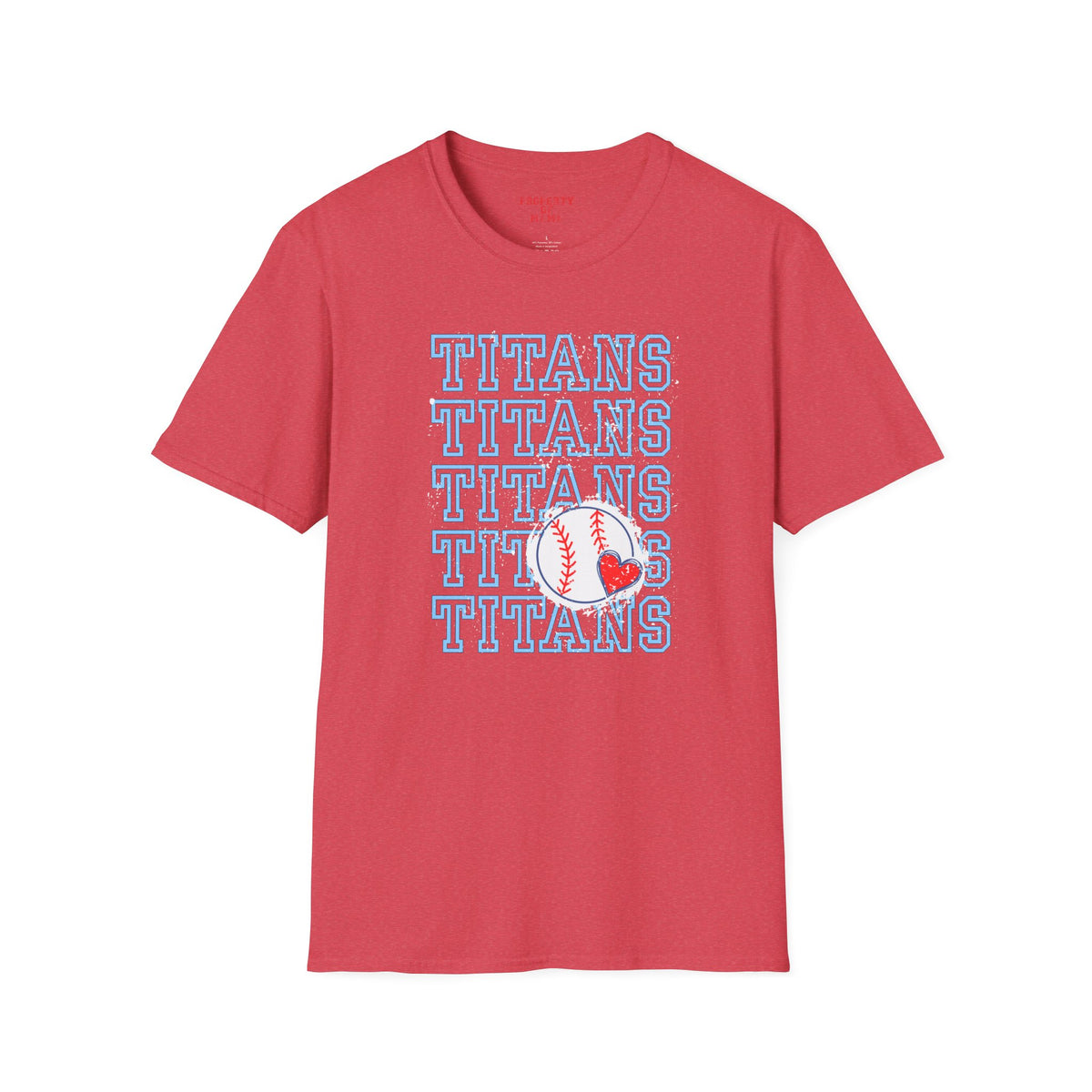 Titans Softball Tee — Repeated Logo Graphic Baseball T-Shirt