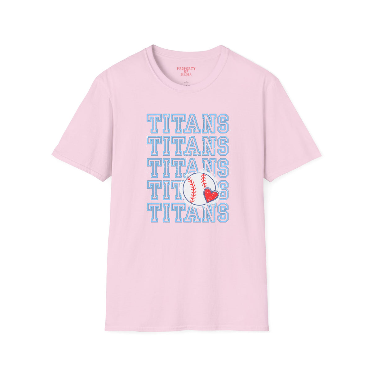 Titans Softball Tee — Repeated Logo Graphic Baseball T-Shirt