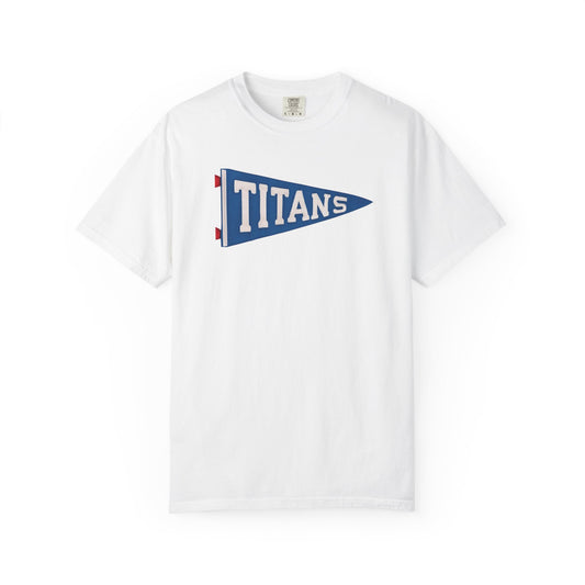 Titans Baseball Pennant T-Shirt — Personalized Back Print