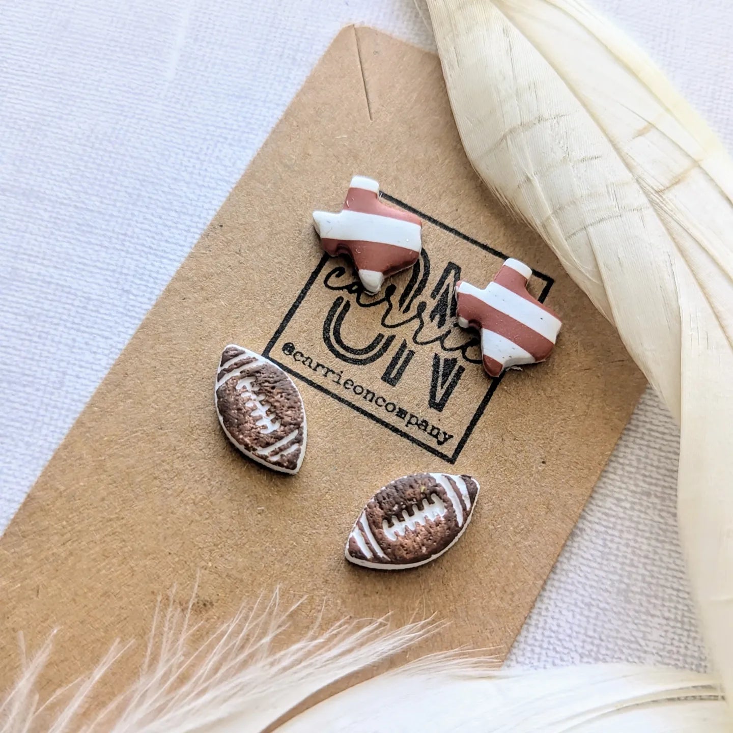 Texas Mini Studs Sets Football gameday earrings /customizable