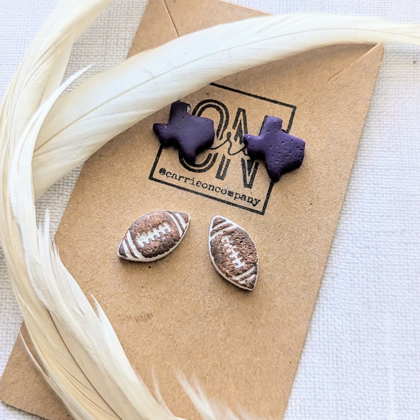 Texas Mini Studs Sets / Football gameday earrings /customizable / TCU / UTUNT