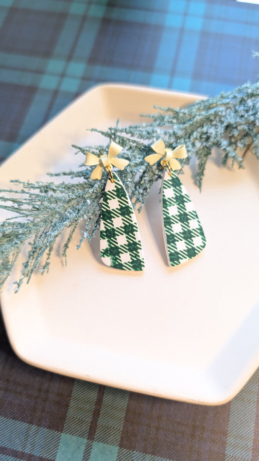 Christmas plaid dangle earrings