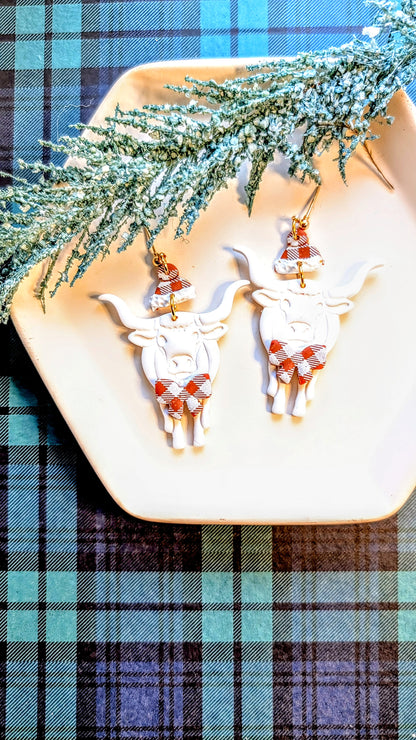 Festive Longhorn Statement Dangle earrings