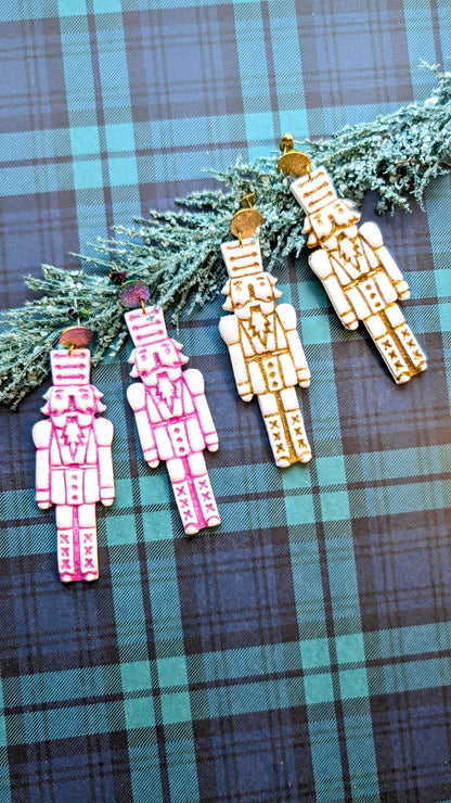 Glitter Nutcracker Dangle Earrings