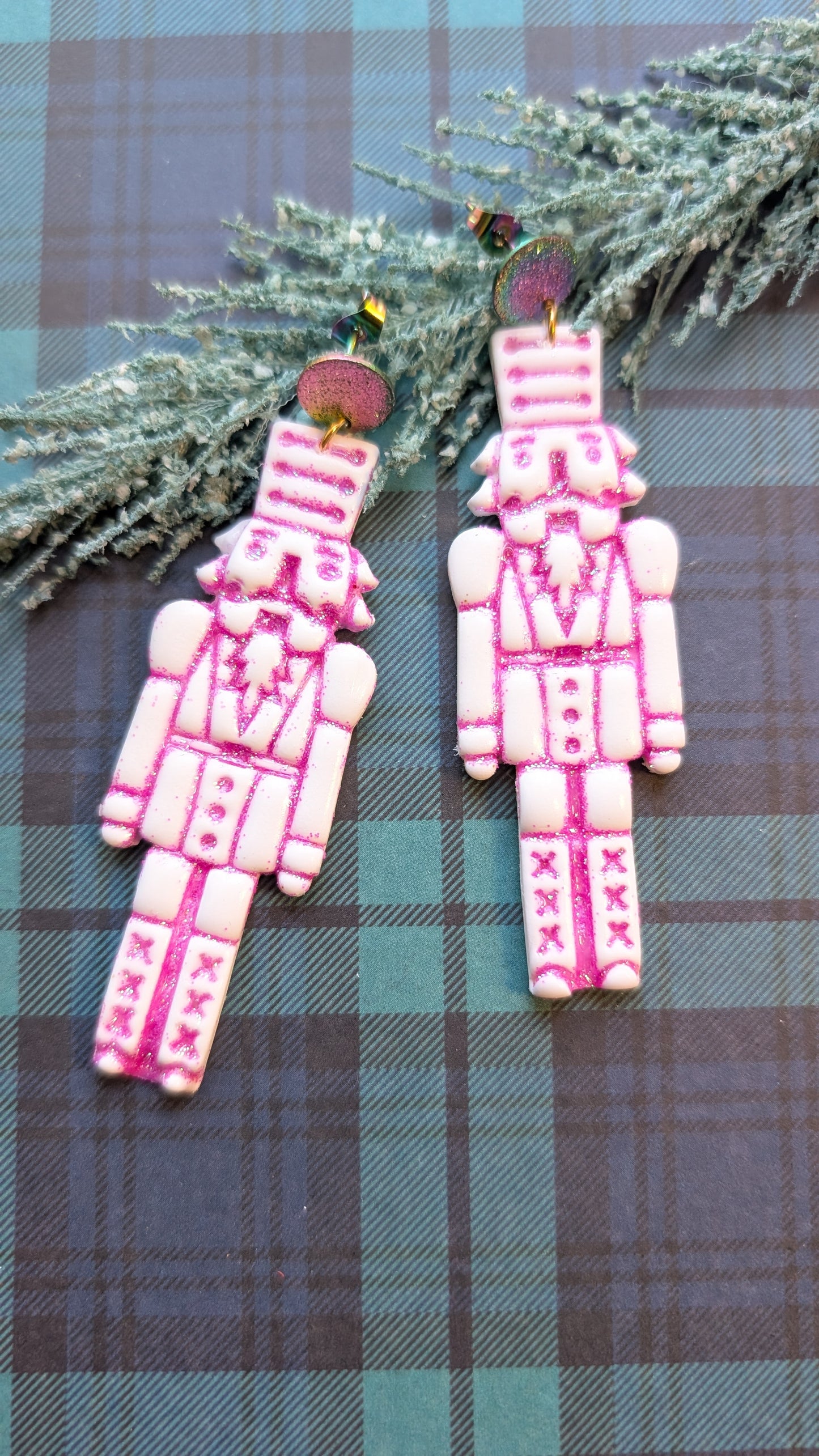 Glitter Nutcracker Dangle Earrings