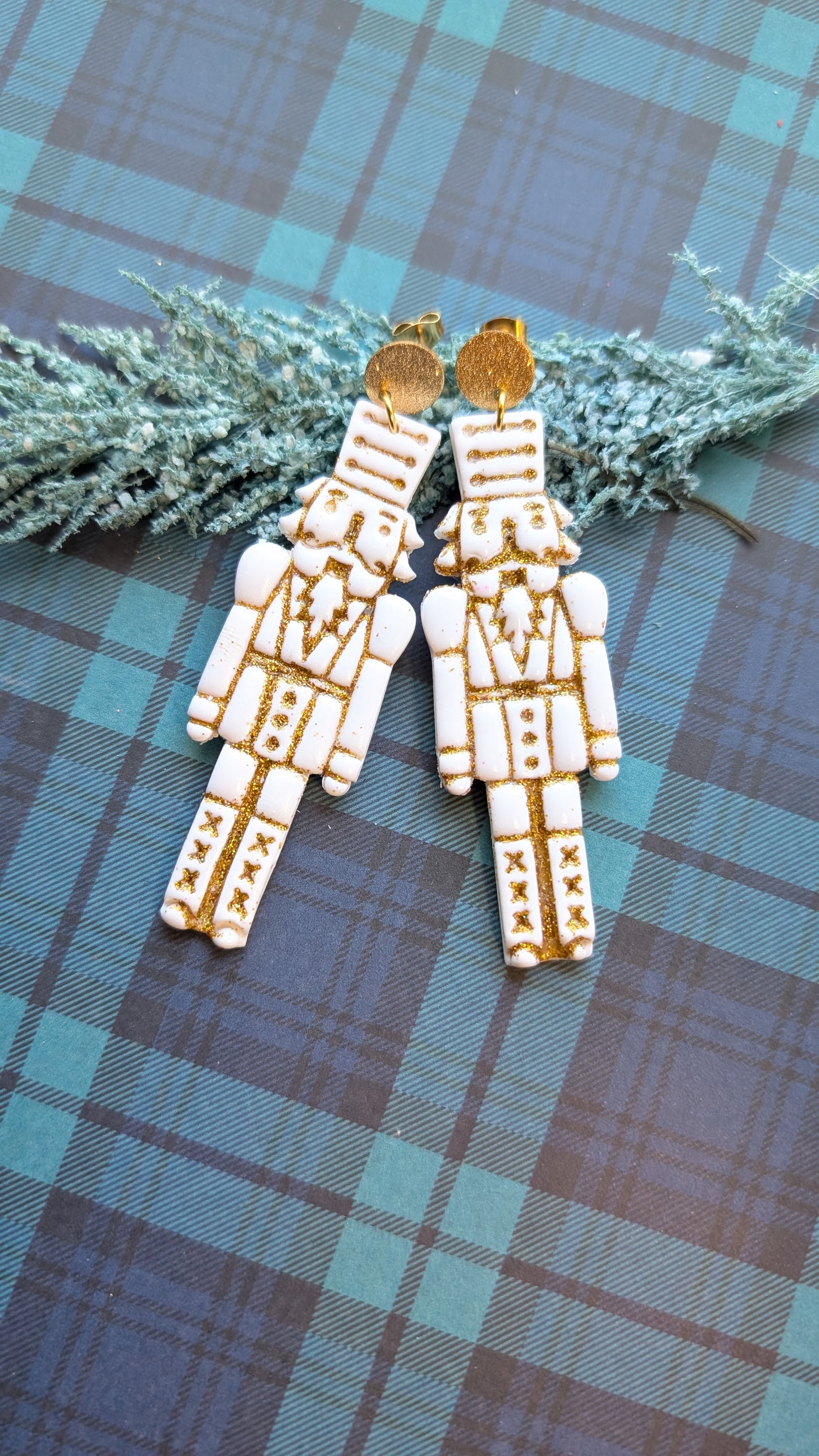 Glitter Nutcracker Dangle Earrings