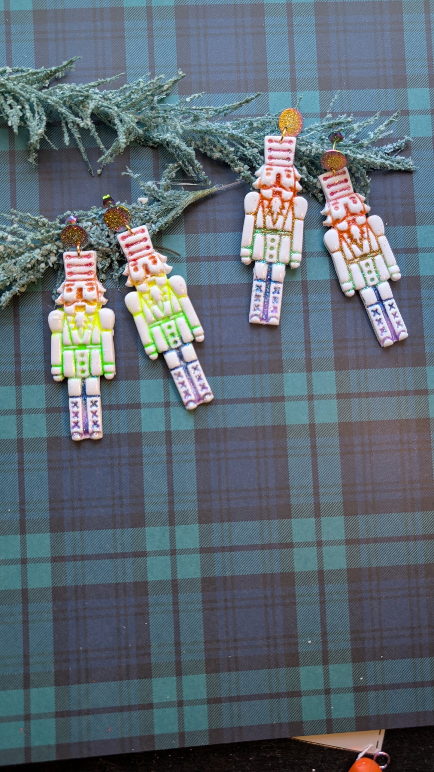 Glitter Nutcracker Dangle Earrings