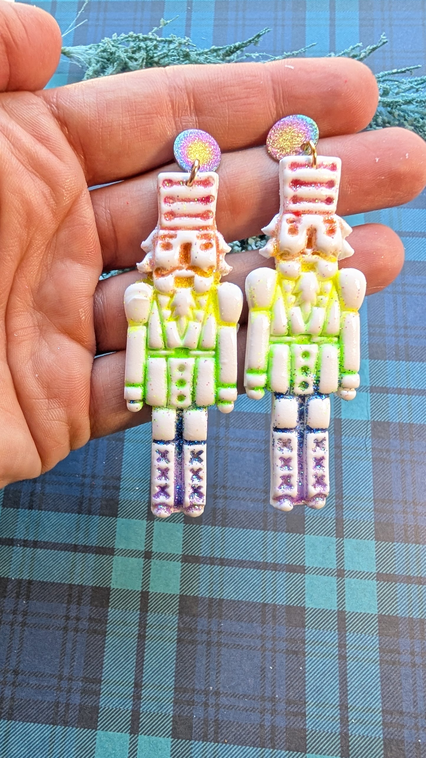 Glitter Nutcracker Dangle Earrings