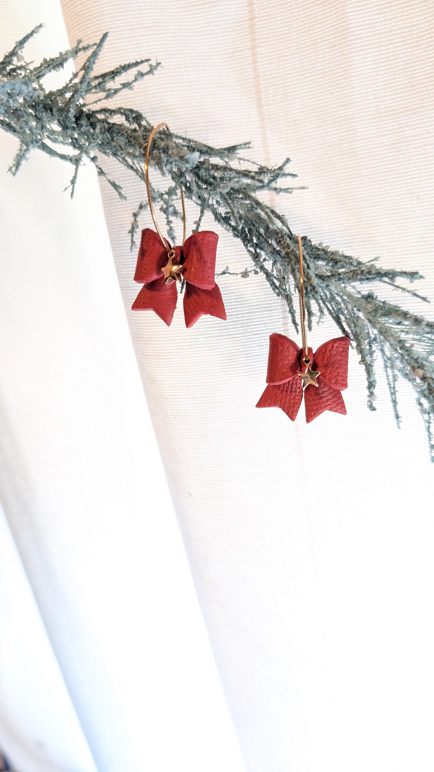 Christmas Bow Hoop earrings