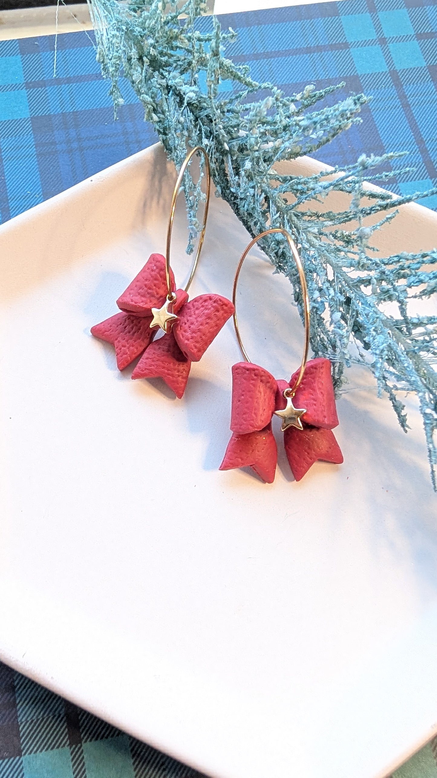 Christmas Bow Hoop earrings