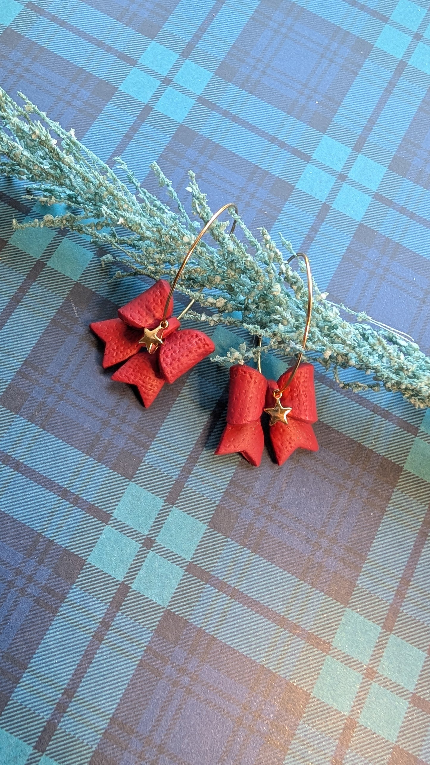 Christmas Bow Hoop earrings