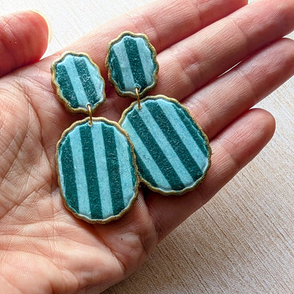 Boho Stripe Scallop Earrings