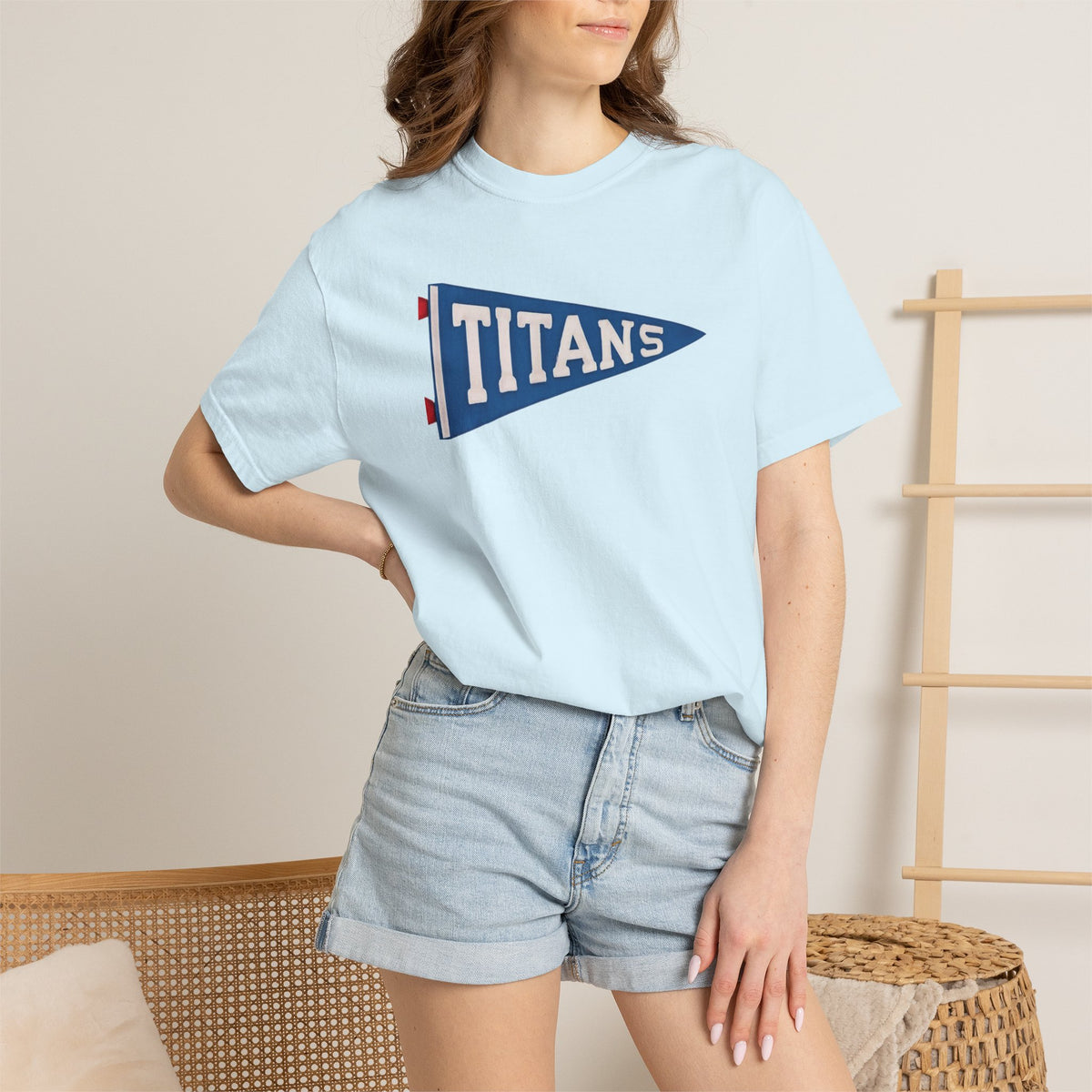 Titans Baseball Pennant T-Shirt — Personalized Back Print
