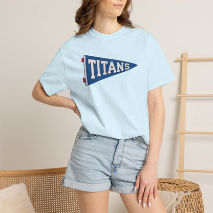 Titans Baseball Pennant T-Shirt — Personalized Back Print