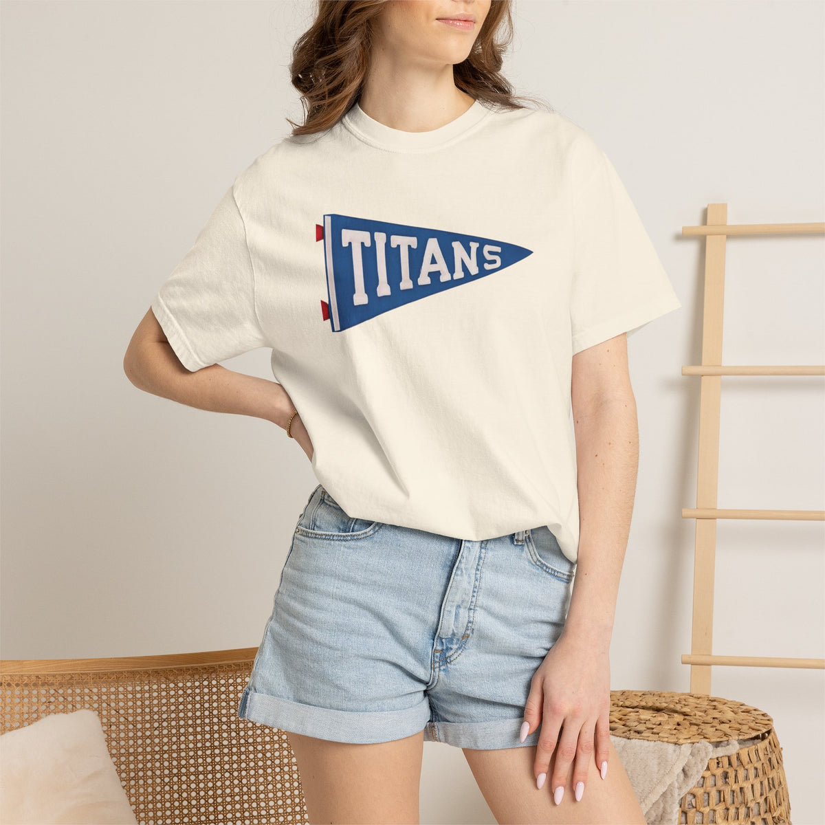 Titans Baseball Pennant T-Shirt — Personalized Back Print
