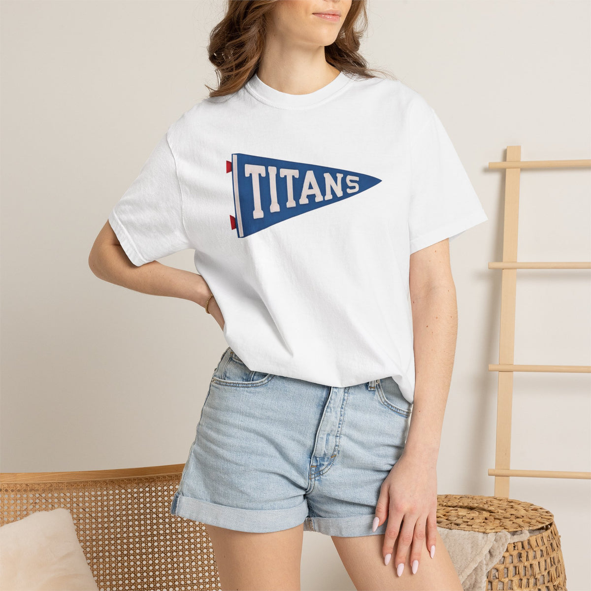 Titans Baseball Pennant T-Shirt — Personalized Back Print