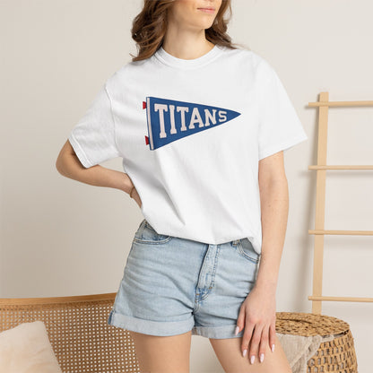 Titans Baseball Pennant T-Shirt — Personalized Back Print