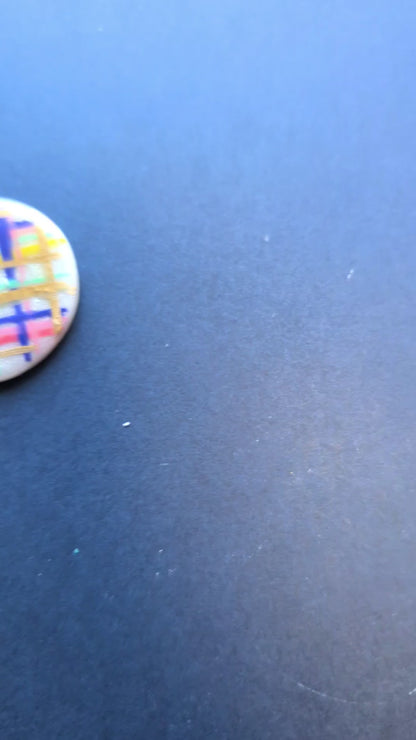 Rainbow Plaid Large Studs