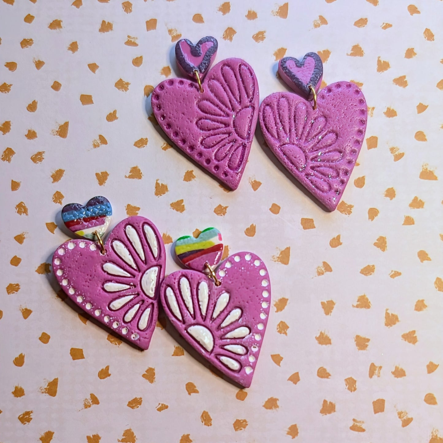 Floral Heart Dangles