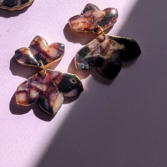 Gold-Rimmed Tortoise Shell  Dangles