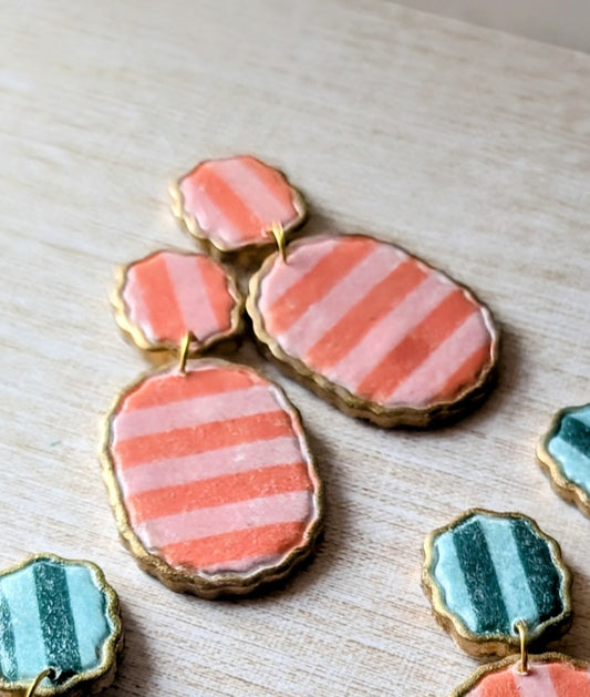 Boho Stripe Scallop Earrings