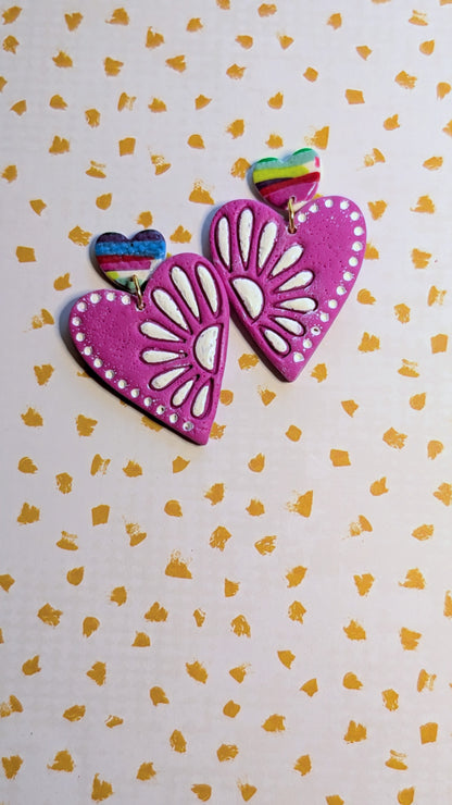 Floral Heart Dangles