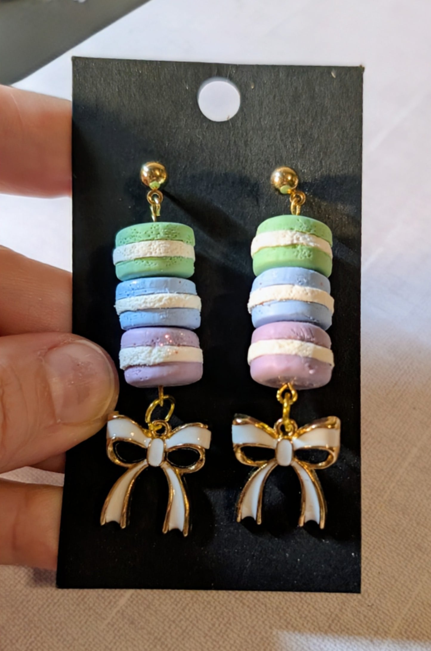 Macaron Glitter Dangles