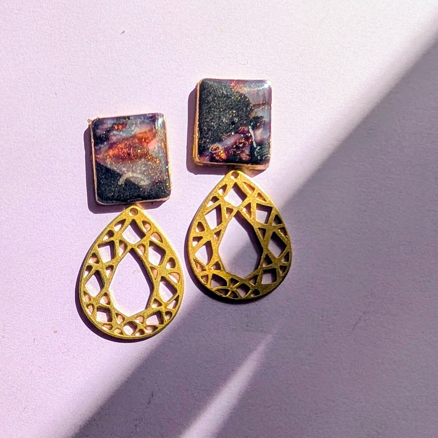 Tortoise Shell and Brass Dangles