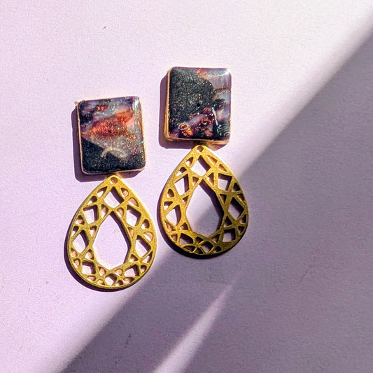 Tortoise Shell and Brass Dangles