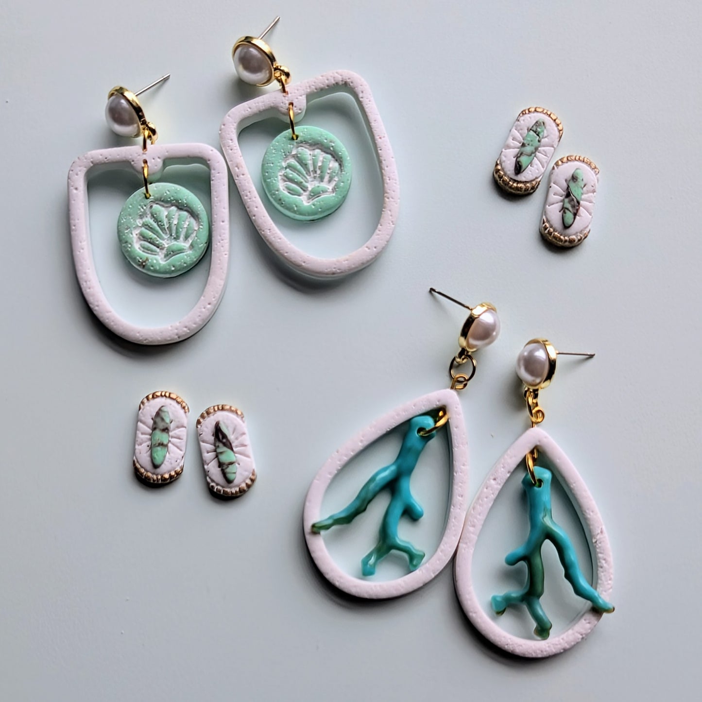 Seaside Aqua Dangles and Studs