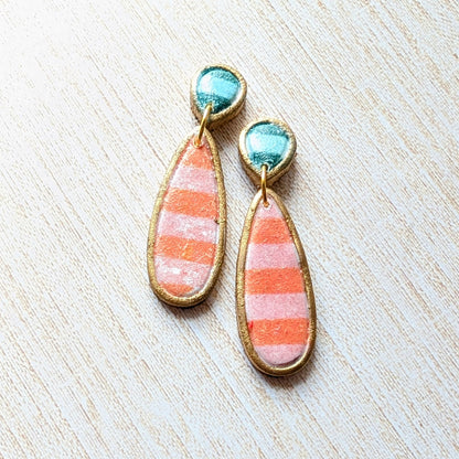Small Boho Stripe Dangle Earrings